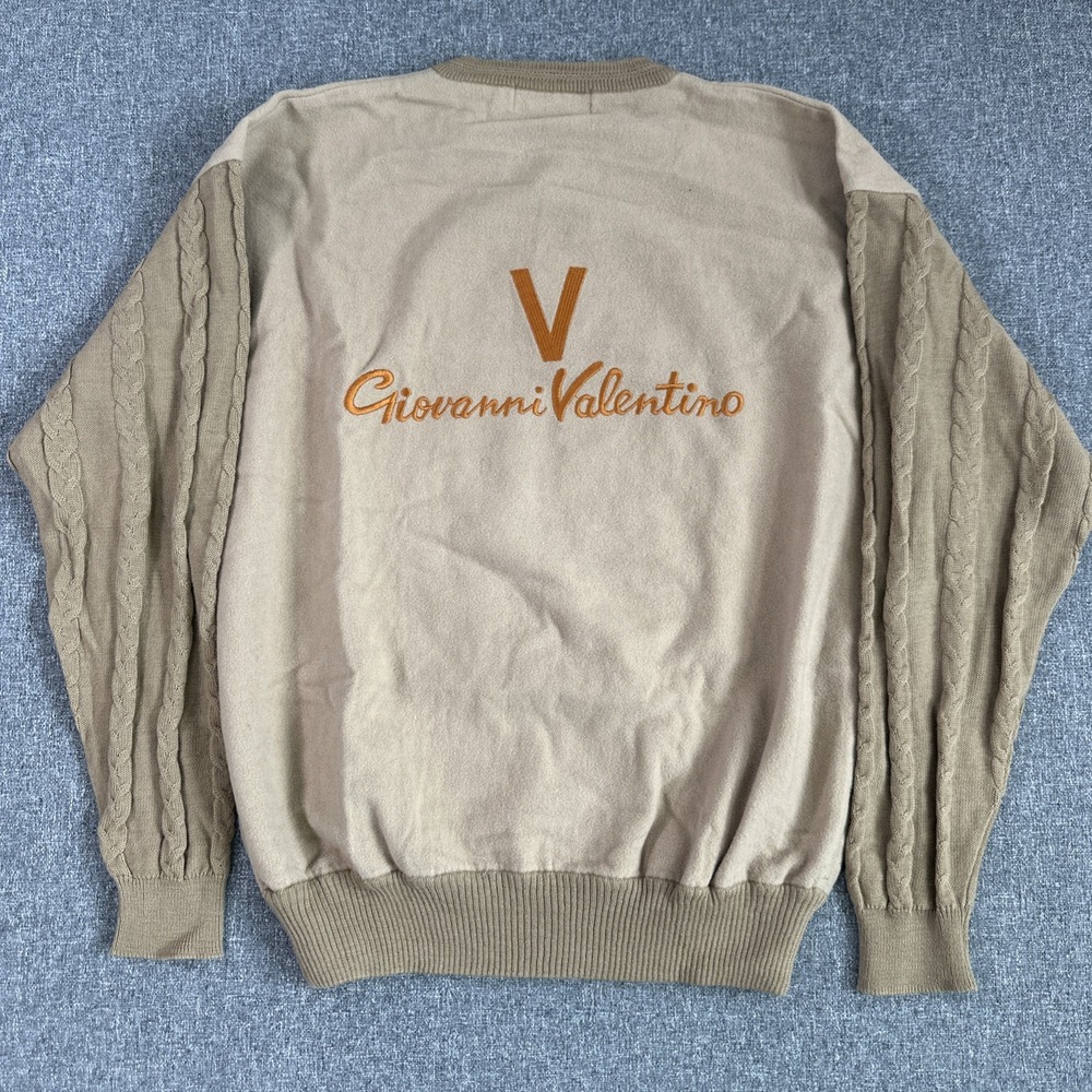 Vintage Giovanni‎ Valentino Italy 100% Wool Cable Knit Sweater Size 46